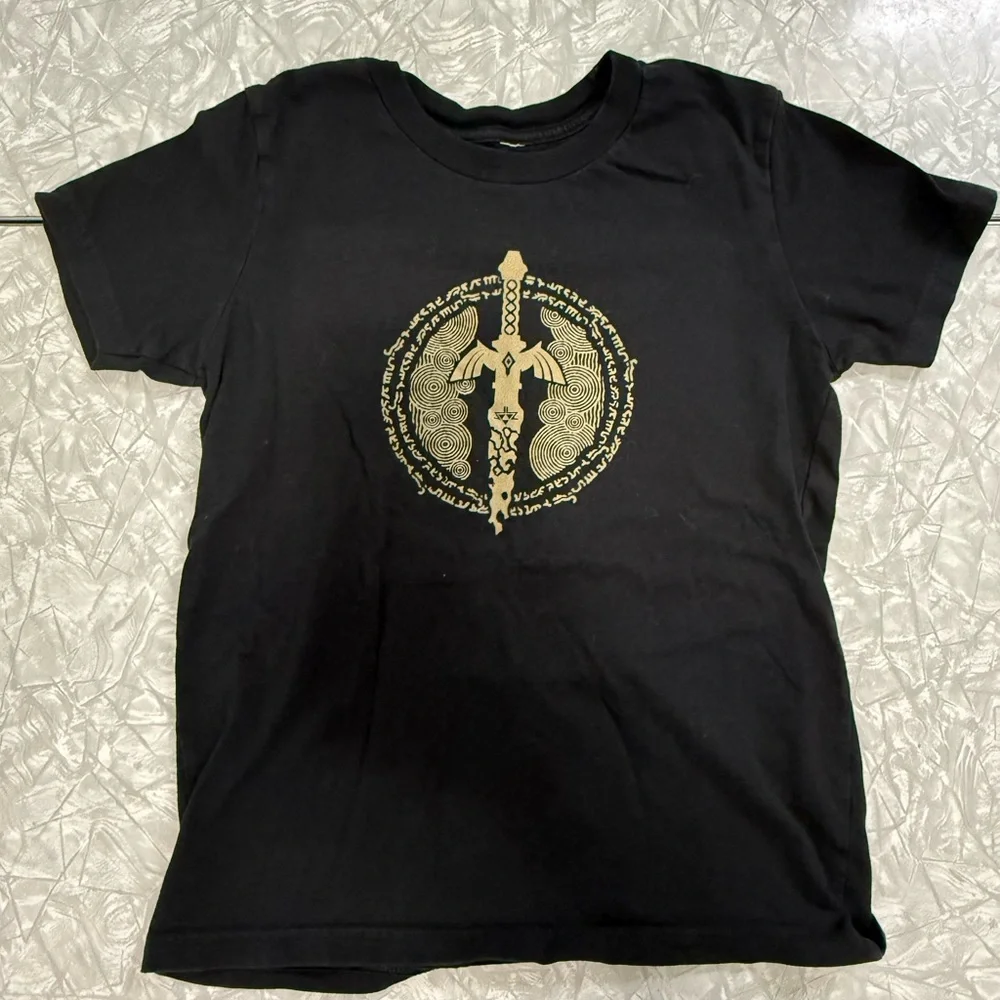 Legends of Zelda Nintendo Black Tee with White Official Licensed Logo - Picture 4 of 6